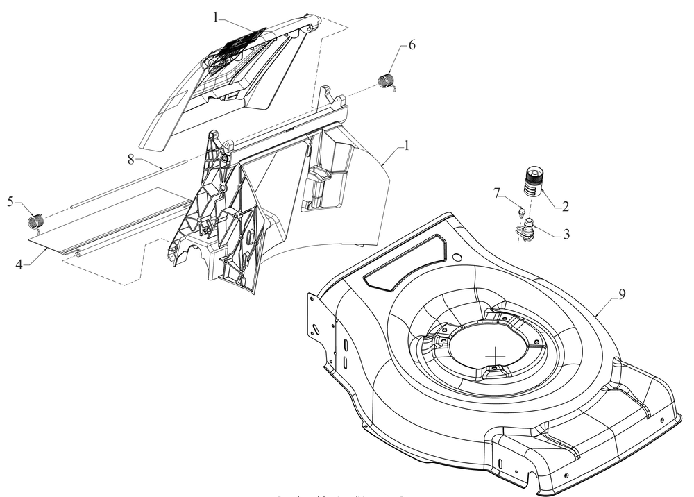 Deck Assembly Diagram and Parts List for SC900 (12ABR2MM710)(2021) Cub Cadet Lawn Mower